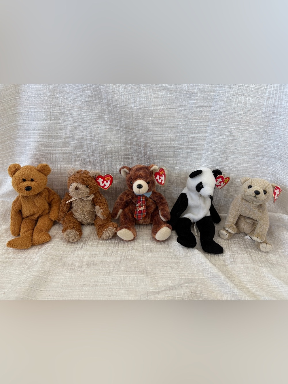 Ty Brown Bear Plush with Plaid Tie
